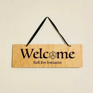 RPG Wall Art - D20 Welcome Sign - Dungeons and Dragons - Geek Art - Tabletop - Pen and Paper