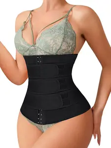 High Elastic Knitted Shapewear Bodysuit, Adjustable Front Panel with Three Rows of Buttons, 9 Steel Bones Support, Dual Pressure Design, Compression, Women