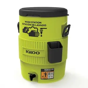 Igloo Portable Coolers, Type: Hand Wash Station, Volume Capacity: 10 Gal, Color: Flourescent Green, Material: Polyethylene, Height (Inch): 22-1/8, Depth (Inch): 17-1/4 42261