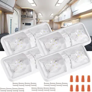 4PCS 12V LED RV Ceiling Dome Lights, Interior Lighting for Trailer, Camper