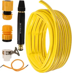 Metal Black Diamond Water Gun with 3 Connectors 10 Meter Hose High Pressure for Gardening Car Wash Cleaning Ideal for Plant Watering and Landscaping