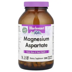 Bluebonnet Nutrition Magnesium Aspartate, 200 Vegetable Capsules (200 mg per Capsule)