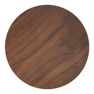 SARO 2875.BR15R 15 in. Round Placemats with Wooden Print Brown - Set of 4