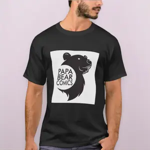 Black T-Shirt - Papabear Comics LOGO