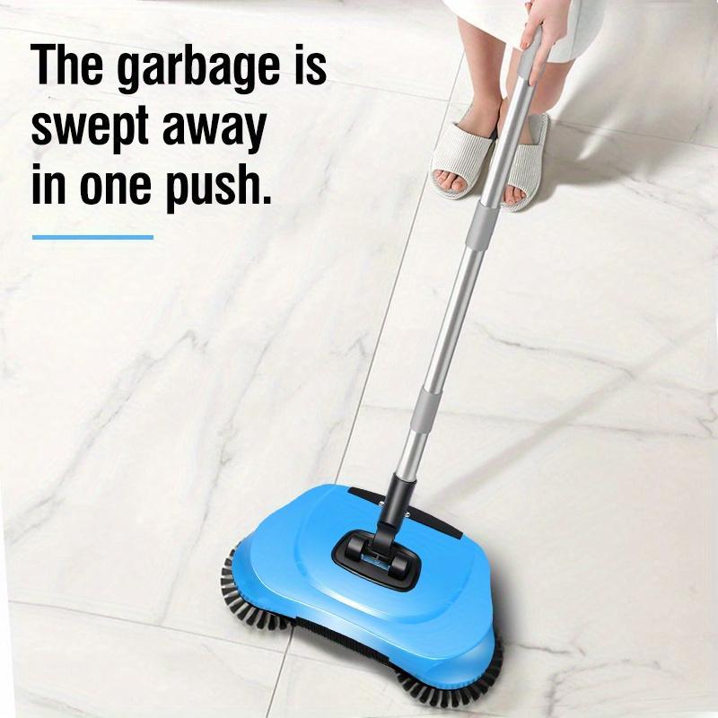 Manual Push Sweeper, Multifunctional Cleaning Tool, Long Handle Sweeper with Automatic Spinning System, Suitable for Hardwood Floor, Tile, Kitchen, Home, Office