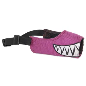 212 MAIN Designer-Style Adjustable Strap Nylon Mesh Fumigation Dog Muzzle - Purple, Small, for Behavior Training
