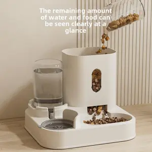 Automatic Pet 2-in-1 Feeder and Water Dispenser for Cats and Dogs with Timer Control Automatic Pet Feeding System No Spill Food Water Station