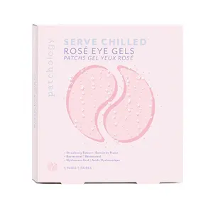 Serve Chilled Rosé Eye Gels 5-Pairs for Skin Care - Serum with Hyaluronic Acid Mask Sheet Strawberry