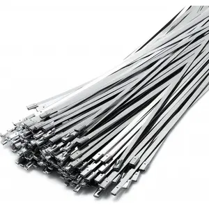 Metal Zip Ties (200 pcs / 11.8 Inch), 304 Stainless Steel, Heavy Duty Self-locking Cable Ties, for Exhaust Wrap, Chain Link Fence Parts, Heat Resistant Fencing Tie. for Pipe, Auto repair. (200)