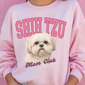 White Shih Tzu Mom Club Sweatshirt