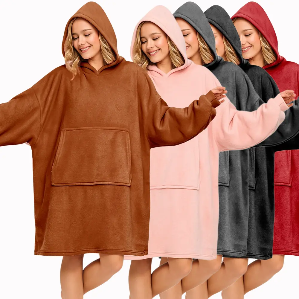 Lazy-Friendly Hoodie Warm Winter Sweatshirt TV Blanket Flannel Pullover Outdoor Thermal Pajamas Couple's Soft Baggy Clothes Matching Piece Soft Clothes Matching Piece christmas pajamas