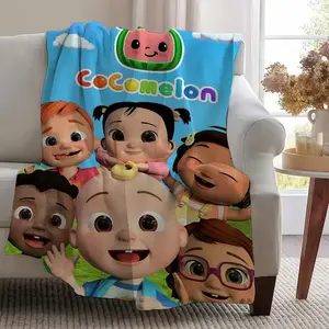 Cocomelon Baby Blanket Super Cozy Plush Throw Blanket for Sofa Couch, Soft Flannel Kids Cartoon Blanket, Toddler Birthday Gift, Easter Spring Home Decor Gift