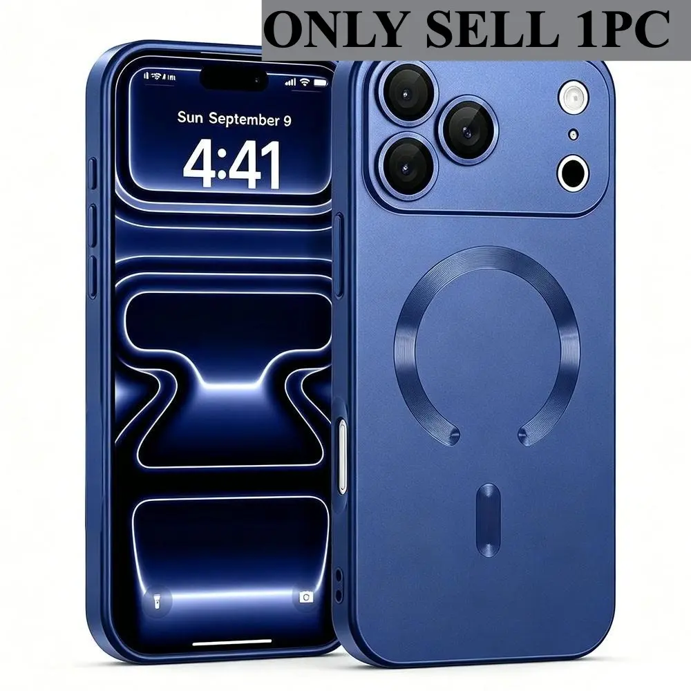 Magnetic case for iPhone 17 11 12 13 14 15 16 Pro Max X XS XSMAX 7 8Plus SE2 SE3 16E SE4 Protective Shockproof Phone Case for Matte Luxury Soft Metallic Luster Design with Camera Lens Protector Accessories Protection Protective Phone Cover