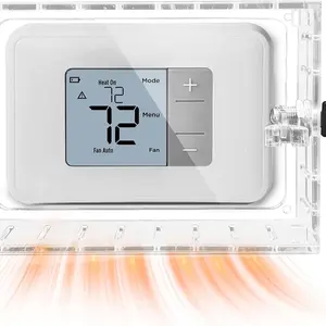 Universal Thermostat Lock Box with Key,Clear Large Thermostat Guard for Thermostats on Wall,Thermostat Guard,Thermostat Cover Fits Thermostats 6.5" H x 4.72" W x 1.8" D or Smaller (1 Set)