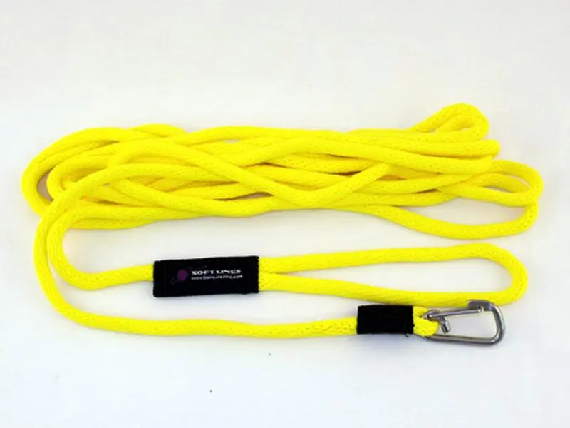 Soft Lines Poly Rope Floating Dog Swim Leash - 0.25 In. Diameter, 50 Ft., Yellow, Floats Free
