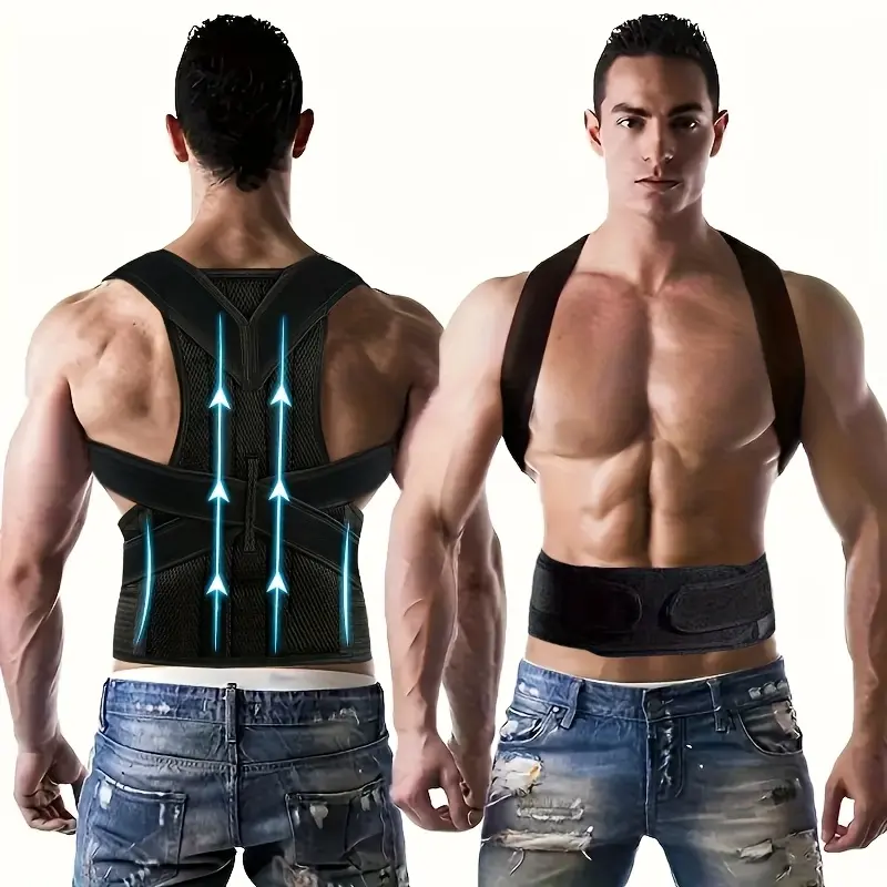 Adjustable Posture Corrector with Criss-Cross Design, 37cm Back Support Brace for Youth & Adults, Ideal for Gym Office Travel, Back Posture Belt, Adjustable Back Straightener, Adjustable Posture Trainer
