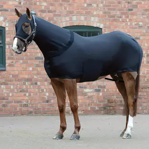 Premium Horse Sleazy Full Body Slicker with Zipper Face, Equestrian Supplies, Made from durable 4-way stretch Spandex, full body cover is stretchable, breathable and lightweight, providing durability and a snug fit for your horse
