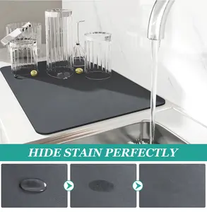 Super Absorbent Dish Drying Mat Quick Dry Kitchen Counter Protection Mat Hide Stain Perfectly Absorbent Material Stain Hide Easy to Use