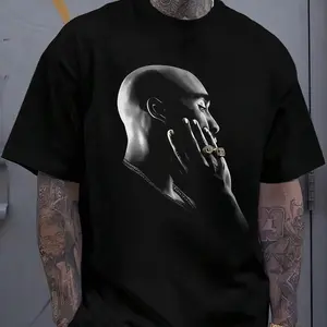 Abstract Human Silhouette Graphic Tee, Artistic Street Style T-Shirt Tshirt Classic
