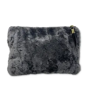 STONE SHEARLING CLUTCH