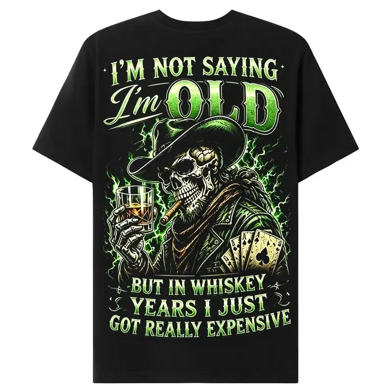 Royal Andree Generation X Custom Year Born I'm Not Saying I'm Old But In Whiskey Years I Just Got Really Expensive Custom Year Skull Graphic Tee | Vintage American Patriotic 4th of July T-Shirt