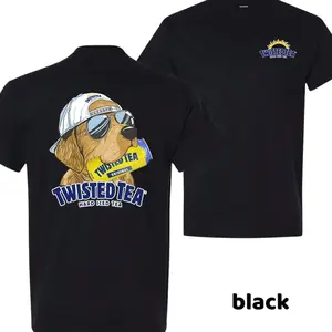 Men’s Twisted Tea Hunting Dog T-shirt, 2-Sided Graphic Twisted Tea Beer Tee, Casual Streetwear, Menswear Top, For Men And Women.