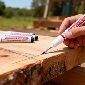 15 Waterproof Deep Hole Markers for Woodworking and DIY Crafts, Long Tip Ink Pens for Plastic and More, Multiple Surface Use, No Smudge and Fade