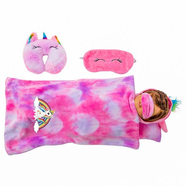 Tie dye sleeping bag+set and accessories suitable for 45cm/18inch dolls, not including dolls. The best children's holiday gift