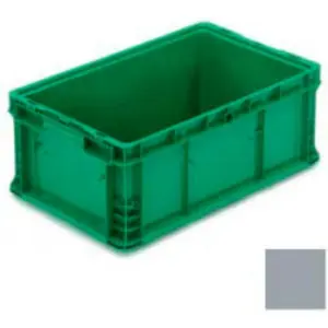 Lewis Bins B649751 Polyethylene ORBIS Stakpak Modular Straight Wall Container, Gray - 24 x 15 x 9.5 in.