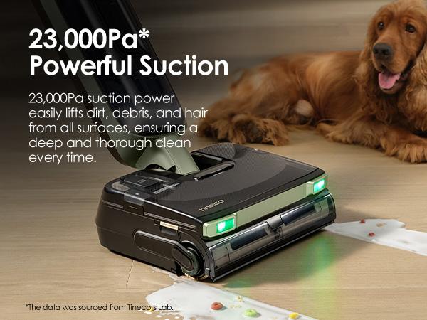 Tineco FLOOR ONE S7 Master Wet Dry Vacuum Cleaner, StreakFree Scraper, 3.9inch Ultra-Slim Body, 23kPa Suction, Flashdry Self-Cleaning System, 150° DustReveal Green Headlight