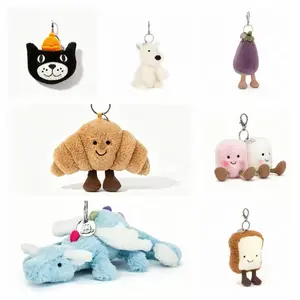 Jellycat Kawaii Plush Keychain Bag Charm, Cute Stuffed Animal Soft Keyring, Trendy Gift for Women Girls Kids, Christmas Birthday Present