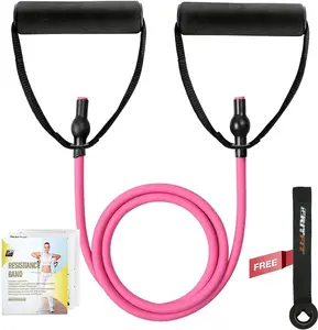 Resistance Exercise Band with Handles – RitFit Workout Band for Strength Training, Muscle Toning & Home Gym with Door Anchor & Guide