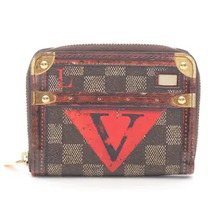 Pre-owned Louis Vuitton Coated Canvas Wallet Damier Trunk Time Zippy Coin Purse