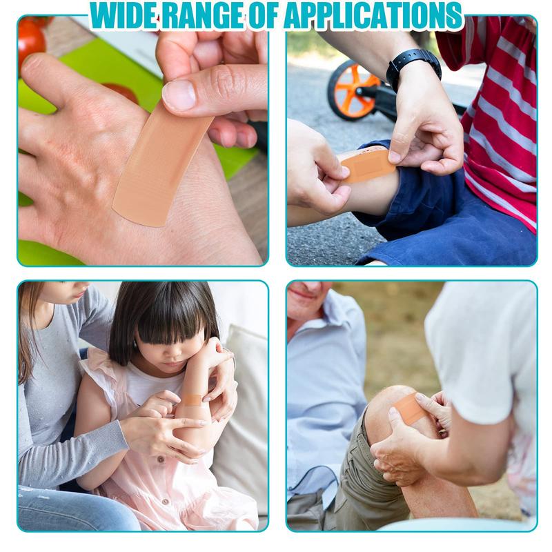 80/160-Pack PE Flexible Adhesive Bandages Waterproof Breathable Cushioned Pad Assorted Sizes Finger Knuckle Bandages for Wound Care Healthcare Disposable Kit Aid