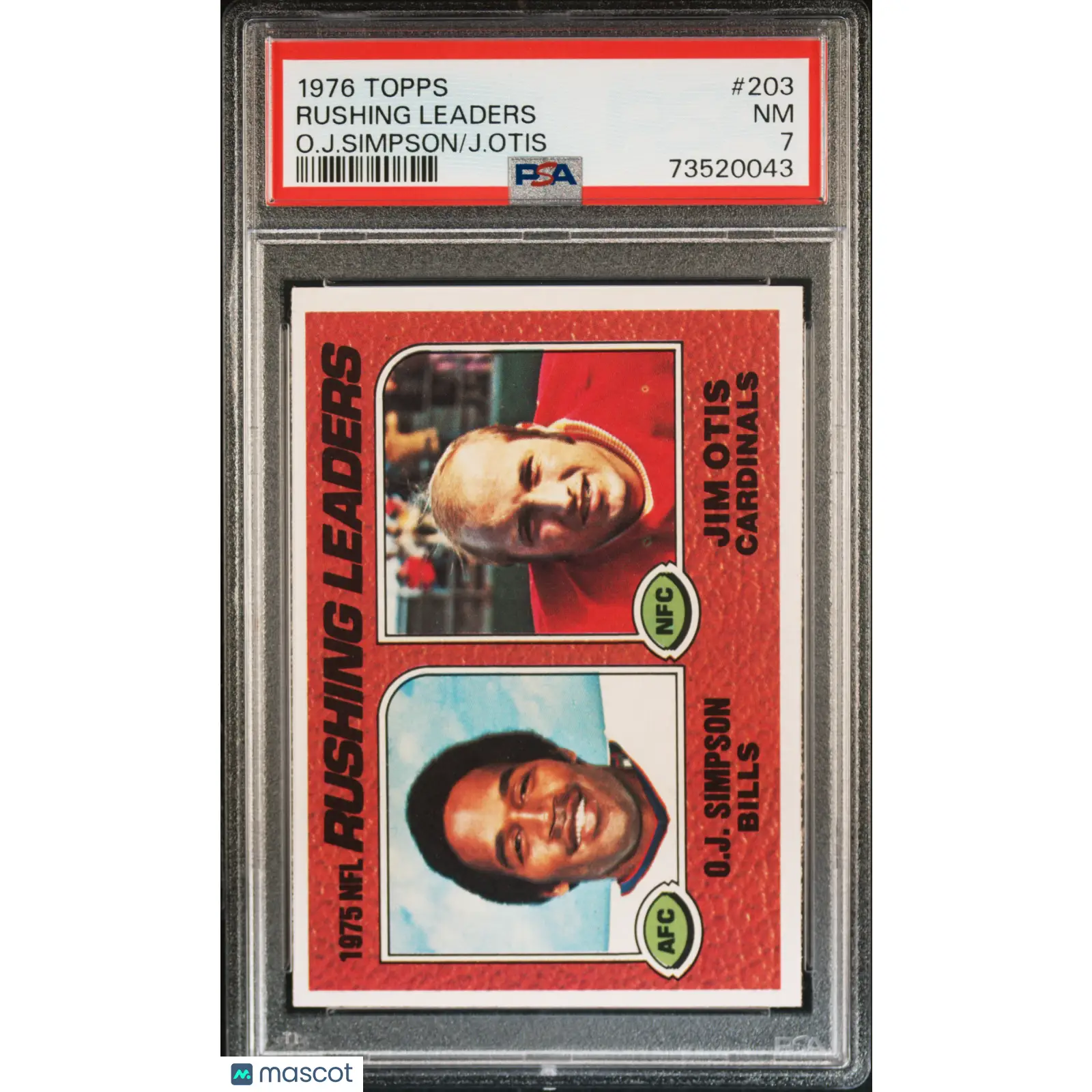 Rushing Leaders PSA 1976 Topps Football #203 7 73520043