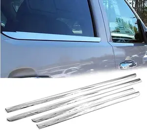 Sizver Polished Stainless Steel Window Sills Trims Compatible With 2000-2006 Chevy Tahoe