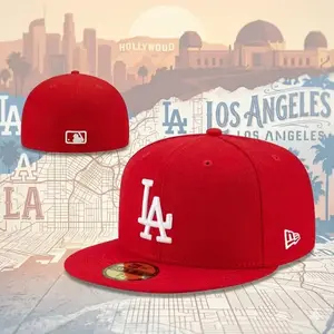 New Era LA Dodgers Red Fitted Cap – Premium Los Angeles Dodgers Hat, Streetwear Baseball Cap, Gorras Para Hombres