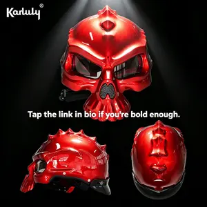 Skull Design Electric Bike Helmet, Dot Certified, Stylish Half Helm, All-Season, Unisex Motorcycle Riding Safety Hat