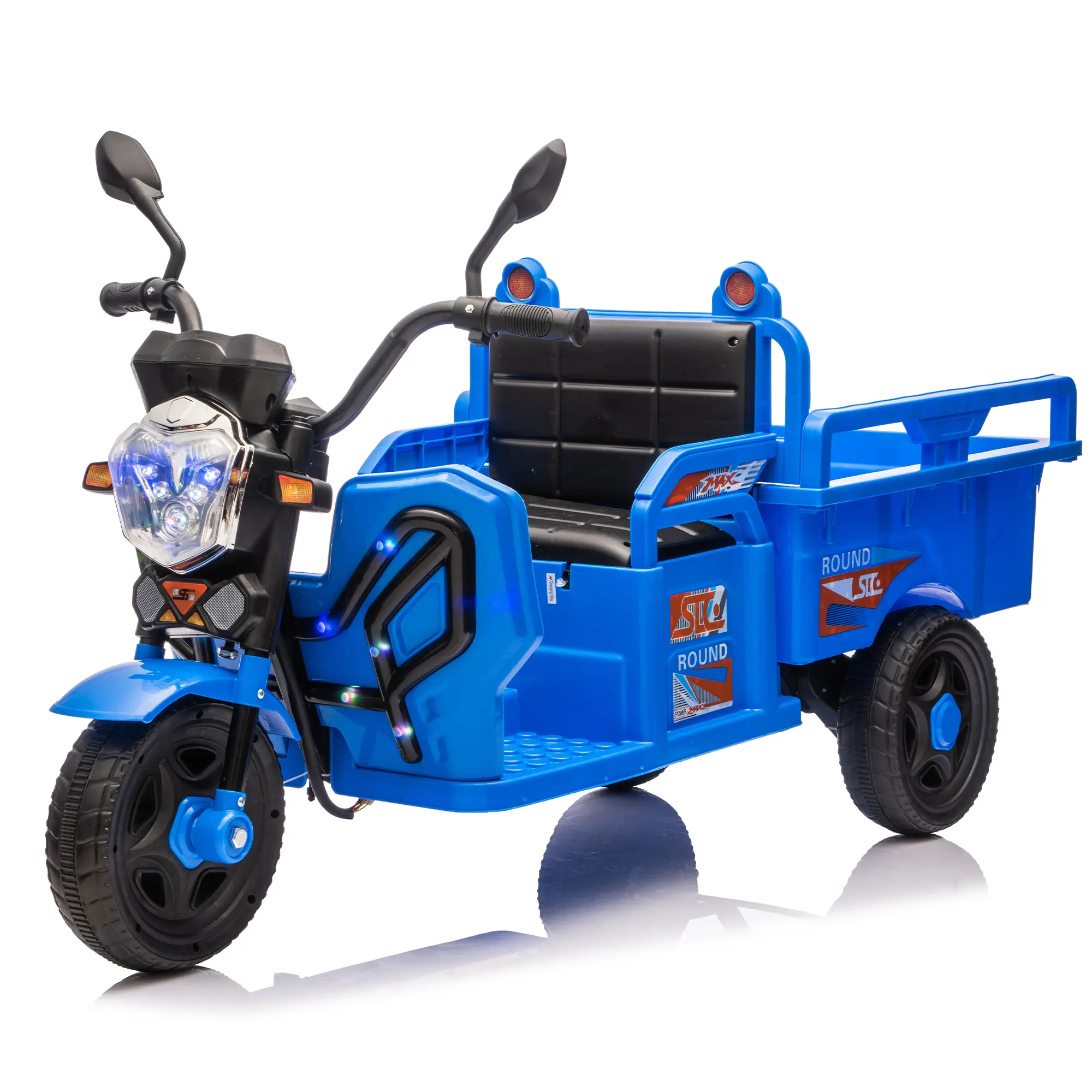 12V Kids Electric 3-Wheel Cargo Truck,2WD,Anti-Slip Wheels,Long Battery Life,Large Storage Space,Extra Wide Seat with LED Lights & Music,Stable Electric Trike for Toddlers,Recommended age: 3-6