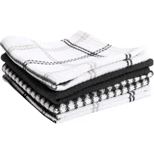 Waffle Dish Cloths: Highly Absorbent, Super Soft Long Lasting - 100% Cotton, 12"x13" Dish Towels for Cleaning & Drying Dishes, 4-Pack, Neutral