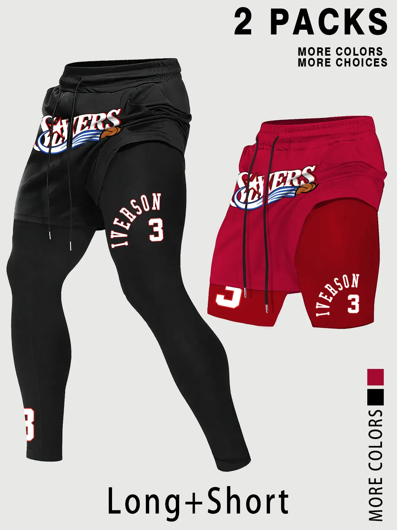 Men's 2-In-1 Sports Running Pants, Basketball Print, Quick-Dry Polyester Gym Shorts, Athletic Wear Shorts, Comfortable Tight-Fit Fitness Joggers, Running Training Shorts, Tight Fitted Shorts, Fitness Workout Shorts, Shorts Sportswear