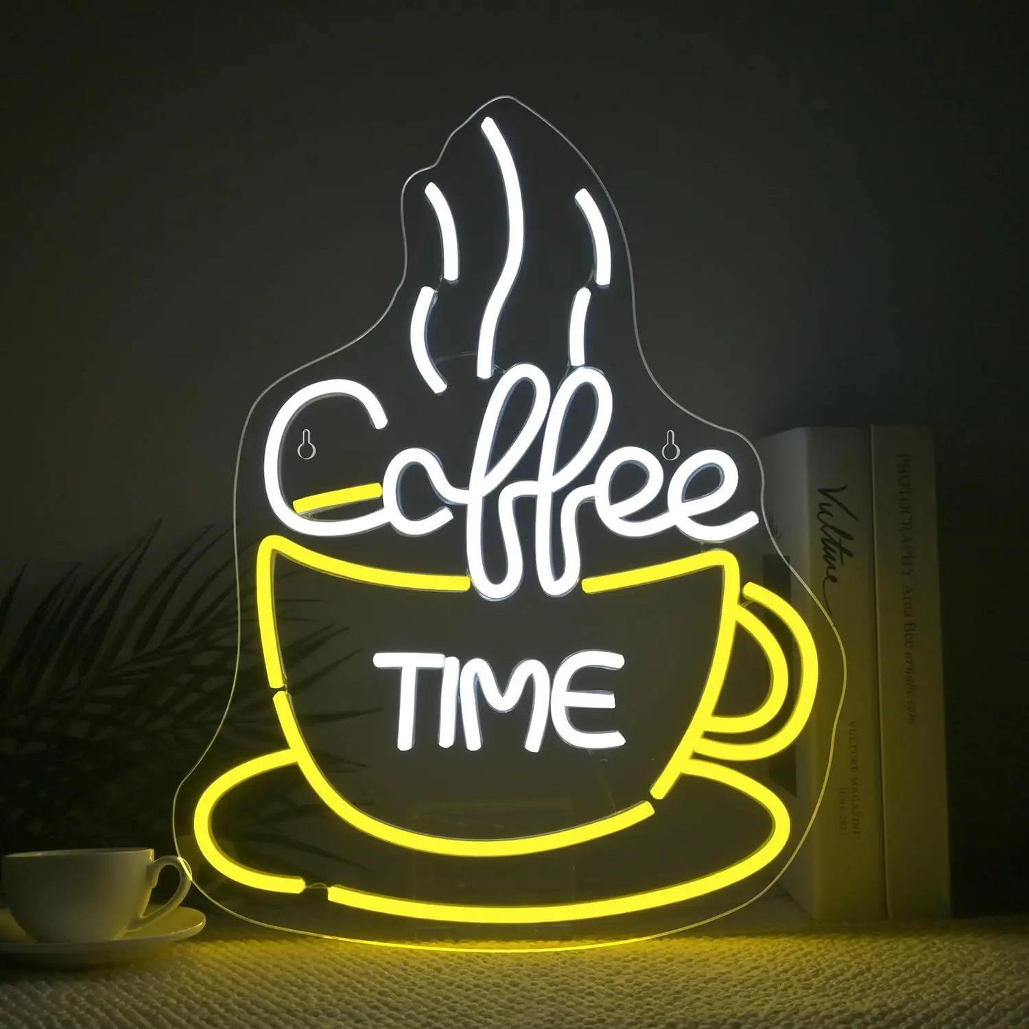 Neon Sign Light Fixture for Wall Decoration, Modern LED Signage for Coffee Shops, Small Acrylic Art Decor for Bakeries and Kitchens