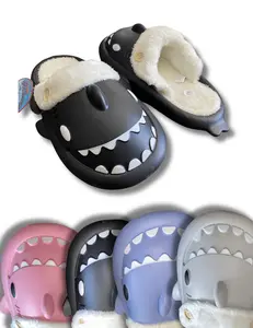 Women's Shark Clogs with Fur Lining - Cozy Plush, Cute Slip-On Comfort Slippers