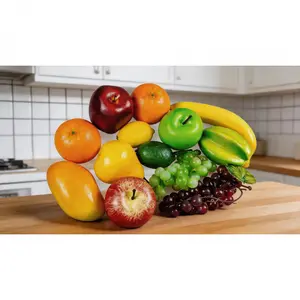 13-Piece Realistic Artificial Fruit Set, Decorative Faux Fruits for Home, Party Decor (SURE)