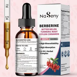NaSeny 11-in-1 Organic GMO-Free Berberine Liquid Drops - 1000mg Berberine HCL Extract Supplement with Ceylon Cinnamon, Bitter Melon, Turmeric, Milk Thistle, Artichoke Leaf, Green Tea for Immune & Digestion Support
