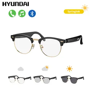 HYUNDAI UF-C8 Bluetooth Audio Smart Wearable Glasses with Photochromic Lenses That Darken in Sunlight, Metal Frame, Surround Sound and Microphone, Supports Music & Calls, Perfect for Office, Driving & Outdoors, Ideal Gift for Men & Women