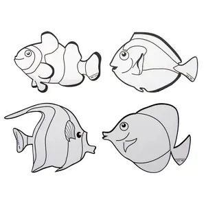 Printed Acetate Sea Life Fish Coloring Sheets - 24 Pc.