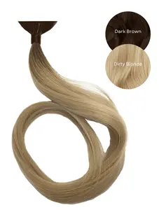 Rooted Dark Brown (2) to Dirty Blonde (19C) 20" Keratin Tip