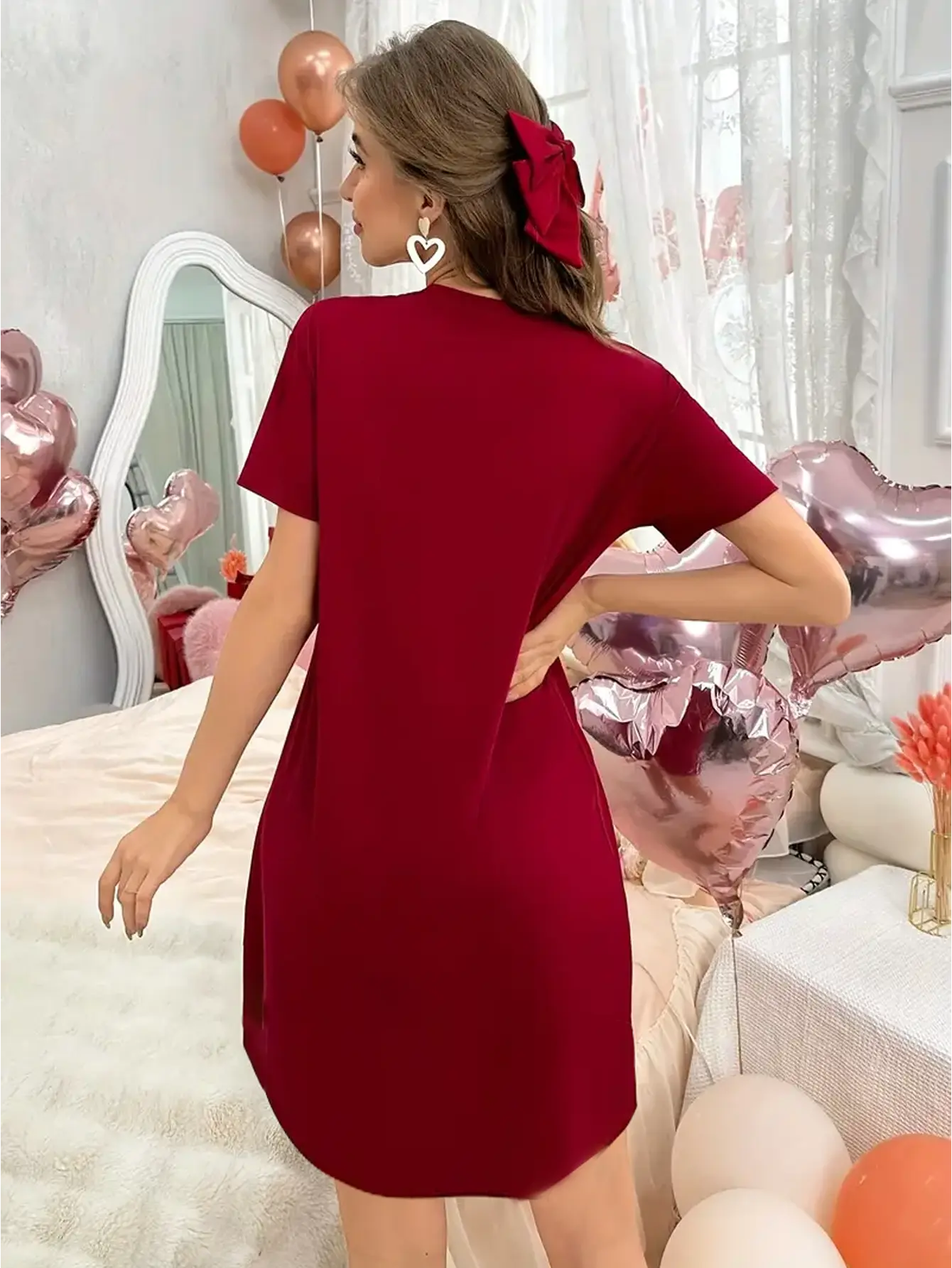 cute short night dress for women Alllist Summer Ladies Nightgown Sleeveless Sleep Dresses Blue Breathable Bow Print Night Clothes Women Pajamas, Women's, Size: 4,6,8,10,12,14,16,18,20