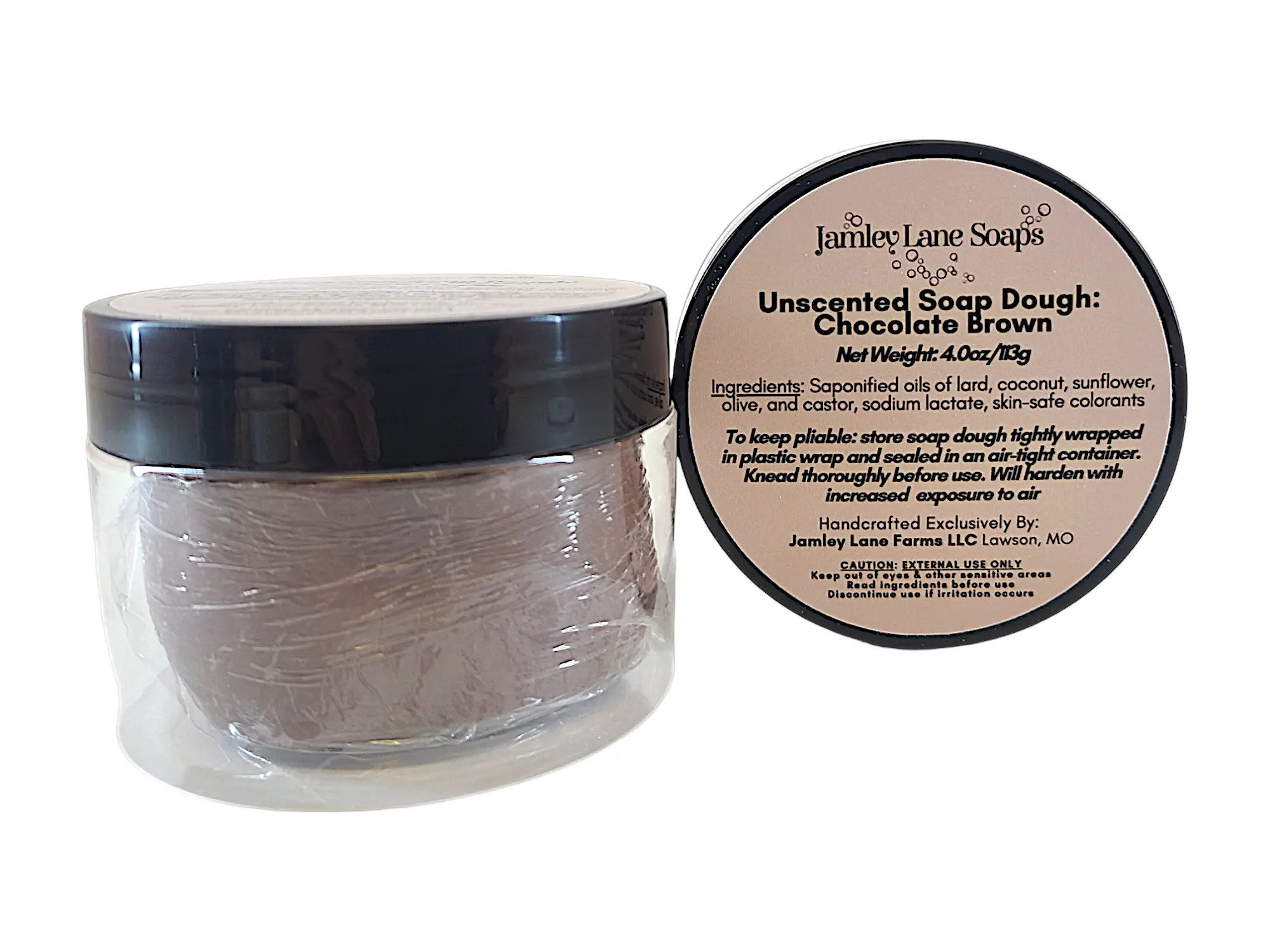 Chocolate Brown Soap Dough 4oz Jar Soap for Modeling Sculpt able Pliable